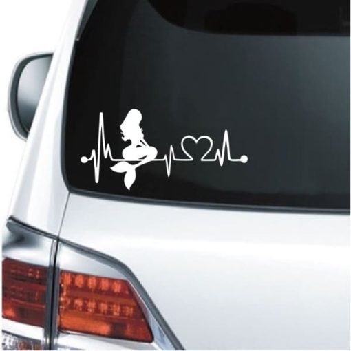 Car Decals - Mermaid Heartbeat Love Sticker