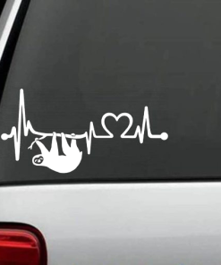 Sloth Heartbeat Love window decal Sticker