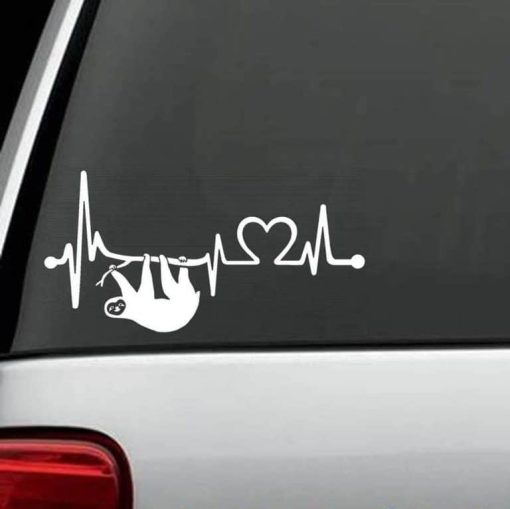 Car Decals - Sloth Heartbeat Love Sticker