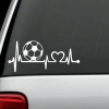 Soccer Ball Heartbeat LoveWindow Decal Sticker