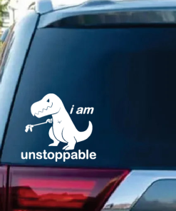 T Rex unstoppable window decal Sticker