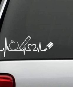 Car Decals - Teacher Heartbeat Love StickerCar Decals - Teacher Heartbeat Love Sticker