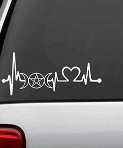 Car Decals - Triple Moon goddess Wiccan Heartbeat Sticker