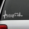 Triple Moon goddess Wiccan Heartbeat Window Decal Sticker