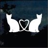 Cat Stickers - Cat Tails Heart Decal