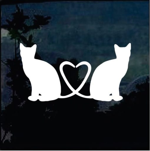 Cat Stickers - Cat Tails Heart Decal