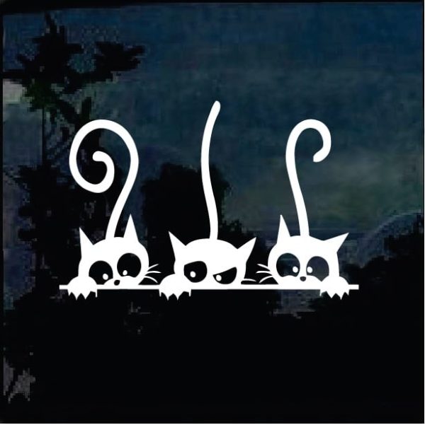 Cats Peeking Cat Window Decal Sticker For Cars And Trucks | Custom Made ...