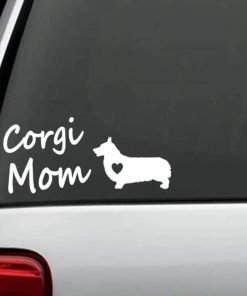 Dog Stickers Corgi mom Heart Decal