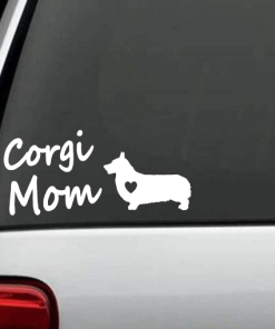 Corgi mom Heart Window Decal Sticker