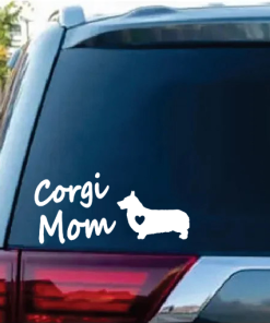 Corgi mom Heart Window Decal Sticker