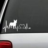 Dog Stickers - French Bulldog Heartbeat Love Decal