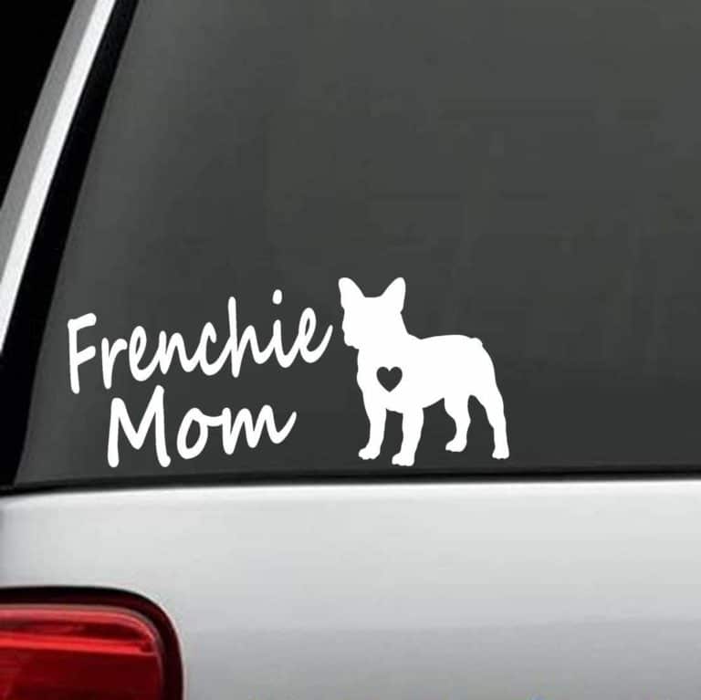 French Bulldog Car Vinyl Die-Cut Decal Sticker 01005 Frenchie Mom Love Heart 
