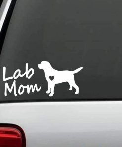 Dog Stickers - Lab Mom Heart Decal