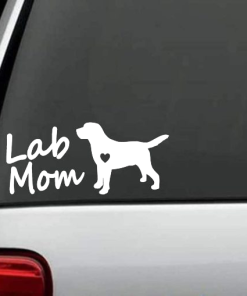 Lab Mom Heart Window Decal Sticker