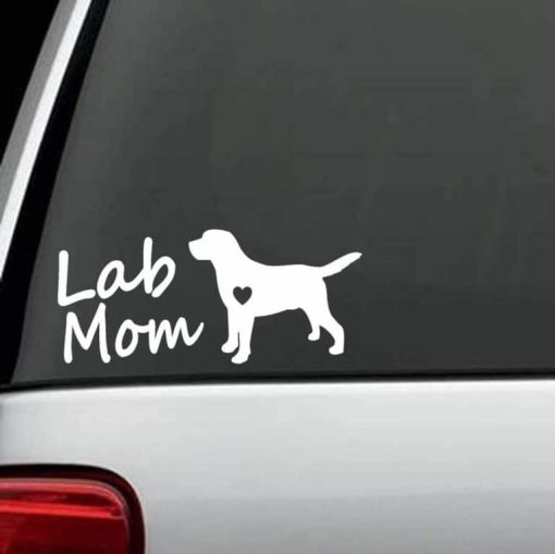 Dog Stickers - Lab Mom Heart Decal