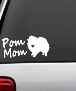 Pom Mom Pomeranian Window Decal Sticker