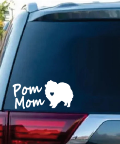 Pom Mom Pomeranian Window Decal Sticker