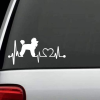 Poodle Heartbeat Love Window Decal Sticker