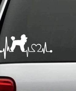Poodle Heartbeat Love Window Decal Sticker