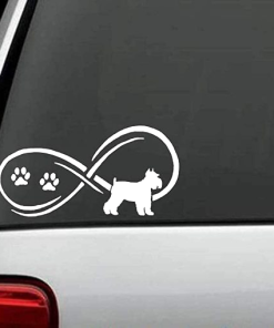 Schnauzer Infinity paw Window Decal Sticker