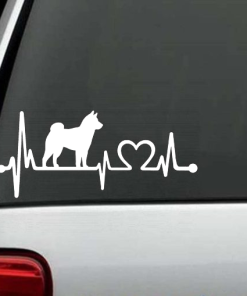 Shiba Inu Heartbeat Love Window Decal Sticker