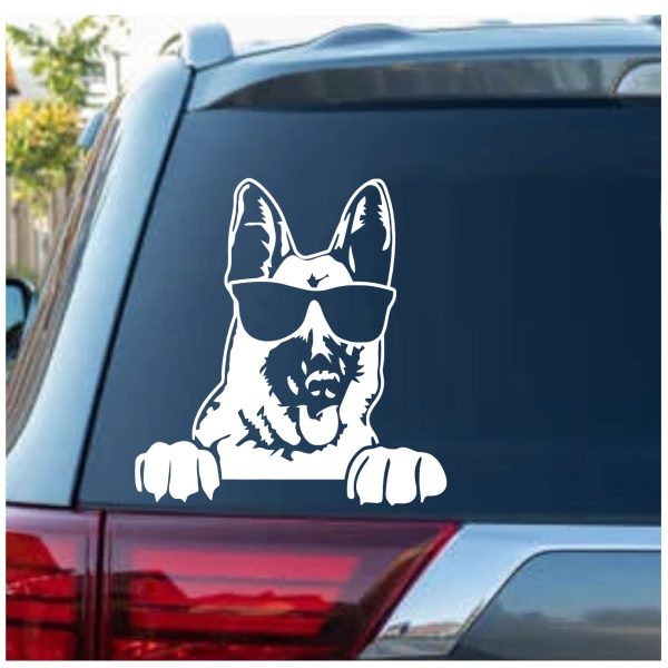 German Shephard Head Peeking Decal Sticker