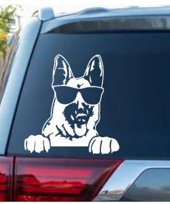 German Shepherd Peeking Window Decal Sticker