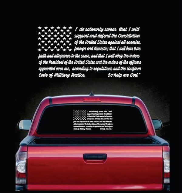 Military Decals - Oath of Enlistment Flag Sticker