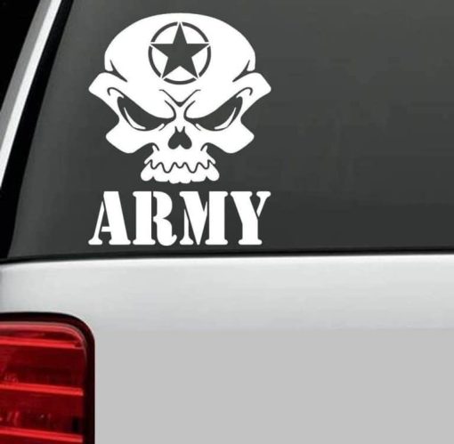 Milititary Decals - Army Skull Sticker a3