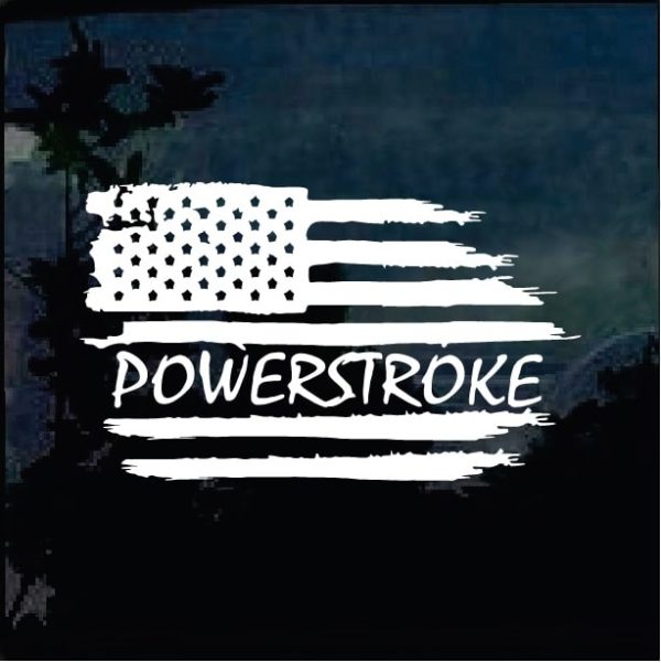 Truck Decals - Powerstroke Weathered Flag Sticker