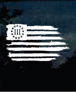 Truck Decals - weathered flag 3 percenter