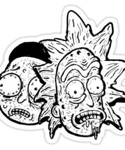 cool stickers - Rick and Morty zombie BW Decal