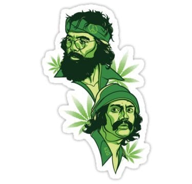 TWO Cheech and Chong Home Grown Stickers   6 x 2 inches Original Vintage NOS 