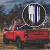 Blue Line Weathered Flag Decal Sticker