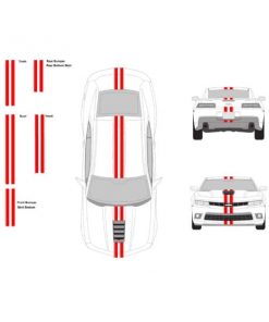 Chevy Camaro racing stripes set 3 inch with 1_4 pin stripes