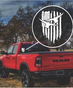 Duck Hunter Weathered Flag Decal Sicker
