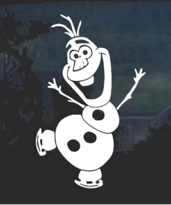 Olaf Frozen Skating - Cartoon Decal Sticker