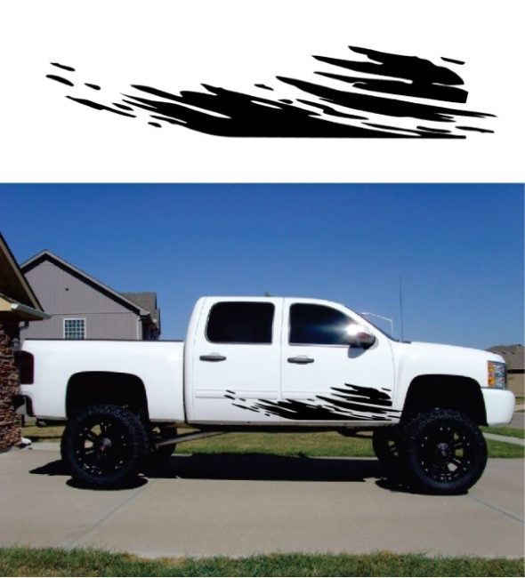 Truck Decal Sticker for Mud splash Rocker Panel a2 Set of 2