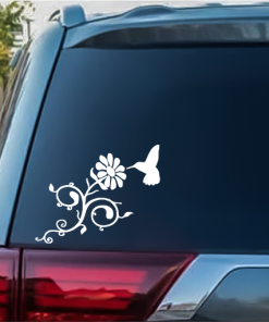Hummingbird and Daisy Flower a2 window decal Sticker