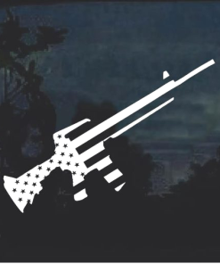 2nd Amendment Rifle AR 15 American Flag 2nd Amendment Window decal sticker