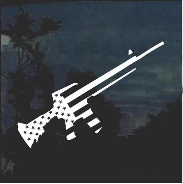 2nd Amendment Rifle AR 15 American Flag Decal Sticker