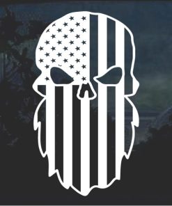 American Flag Beard Decal Sticker