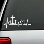 Crosses Heartbeat Christian Window Christian Stickers For Your Car And ...