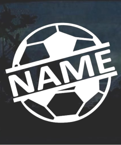 Custom Soccer Ball Name Window Decal Sticker a2
