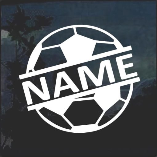 Custom Soccer Ball Name Window Decal Sticker a2