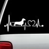 Dachshund Heartbeat Window Decal Sticker