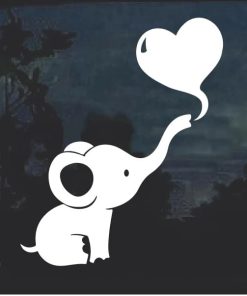 Dumbo Baby Elephant Heart Cute Window Decal Sticker