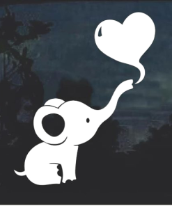 Dumbo Baby Elephant Heart Cute window decal Sticker