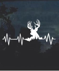 Elk Deer Heartbeat Buck Hunting Window Decal Sticker