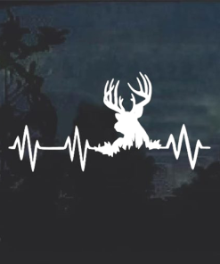 Elk Deer Heartbeat Buck Hunting Window Decal Sticker
